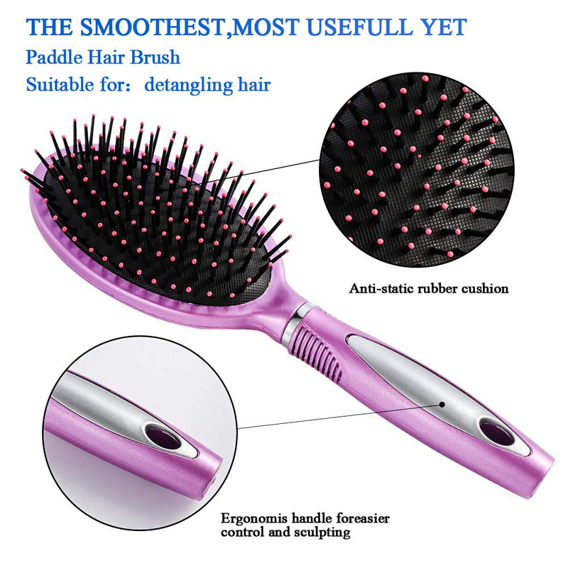 [Australia] - DaricowathX Hair Brush Set Detangling Brush Paddle Brush Round Hair Brush Tail Comb Wet Dry Brush for Women Men Hair Styling,Pack of 5 