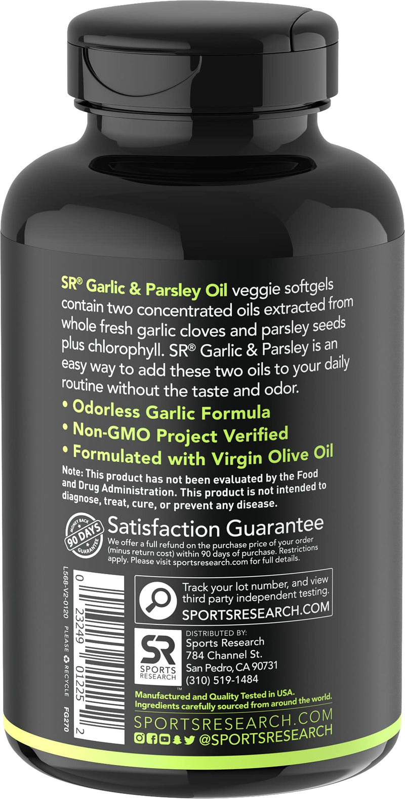 [Australia] - Odorless Garlic Oil Pills (1000mg) with Parsley & Chlorophyll | Non-GMO Verified, Vegan Certified & Gluten Free (150 PlantGels) 