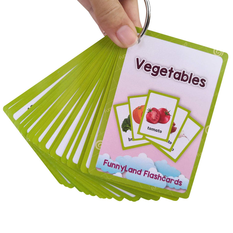 [Australia] - Richardy 20PCS/Set Vegetable Kids Gifts English Flash Cards Pocket Card Educational Learning Baby Toys for Children Pre-Kindergarten 