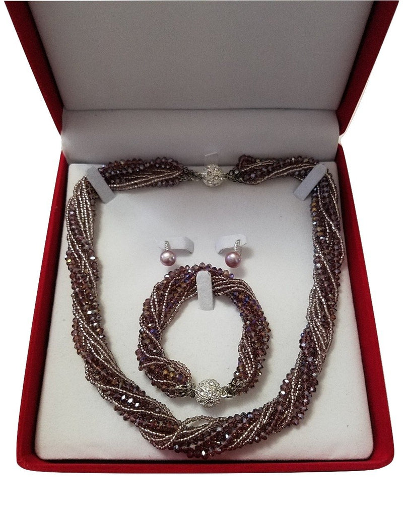 [Australia] - JM Future Velvet Set Gift Box for Jewelry, Necklace/Earring/Bracelet, X-Large, Red 