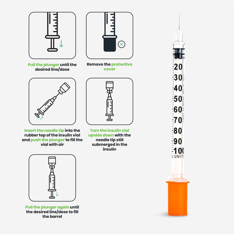 [Australia] - Care Touch Insulin Syringes | 29g 5/16" - 8 mm 1 cc (Pack of 100) 