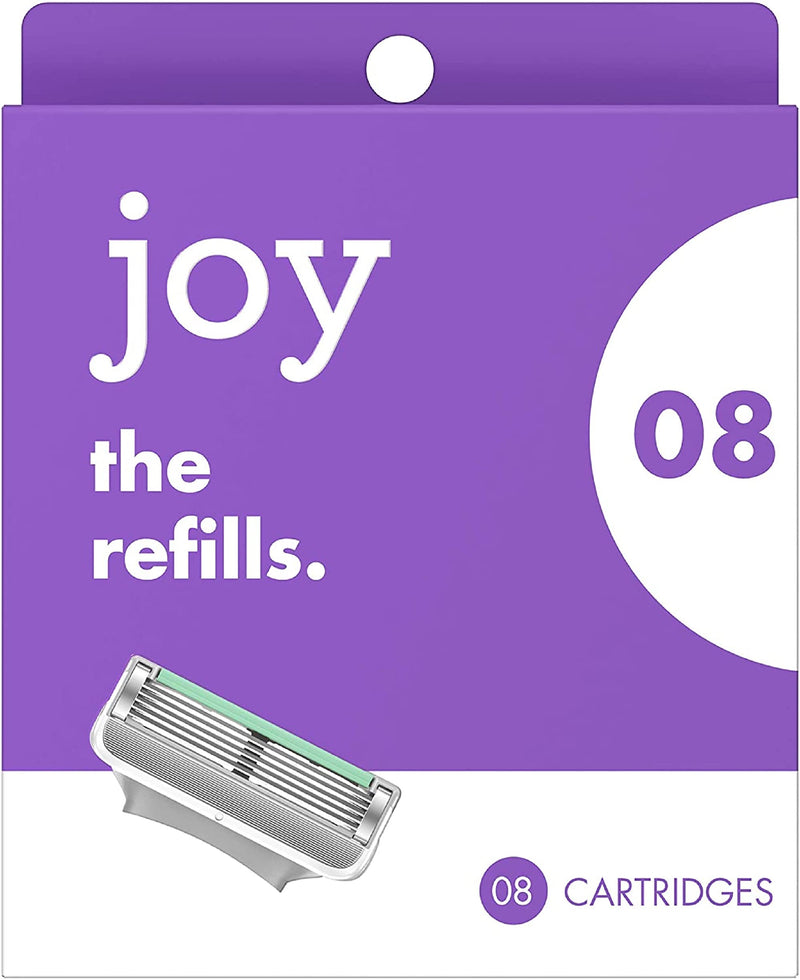 [Australia] - joy Womens Razor Blade Refills, 8 Count, Purple, Lubrastrip to Help Avoid Skin Irritation 8 refills 
