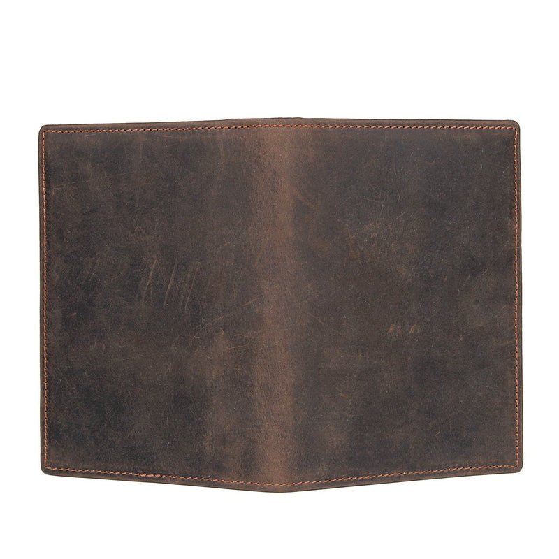 [Australia] - RFID Blocking Passport Holder Travel Wallet - Genuine Leather Dark Brown Bifold Wallet 