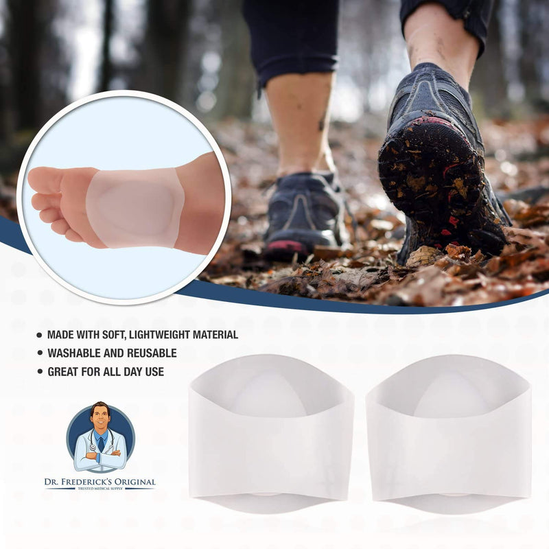 [Australia] - Dr. Frederick’s Original Arch Support Shoe Insert Gel Set - 2 Pieces - Soft Gel Sleeves for Plantar Fasciitis Support & Flat Foot Support - Pain Relief - Men & Women - Large - W8-14 | M6-13 2 Count (Pack of 1) 