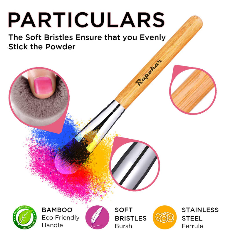 [Australia] - Rupokar Bamboo Handle Makeup Brush Set 11Pcs Eco-Friendly Soft Synthetic Foundation Powder Blending Conceal Eye shadows Blush Cosmetics Brushes Attractive PU Leather Bag Designed In USA 