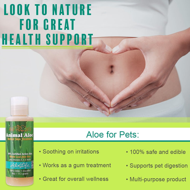 [Australia] - Aloe Life - Animal Aloe, Pet-Safe Digestive Aid & Skin Treatment Gel, Helps to Soothe Hotspots, Flea Bites & Irritation, Supports Your Pet’s Digestive Health & Overall Wellness, Fragrance-Free (4 oz) 