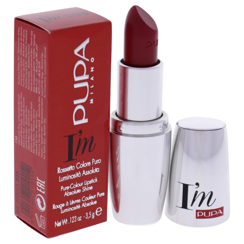 [Australia] - Pupa Milano I'M Pupa Lipstick - Pure, Intense Color Release - Paraben Free, Dermatologist Tested Lip Color - Extreme Luminous Finish - 305 Cherry - 0.123 Oz 