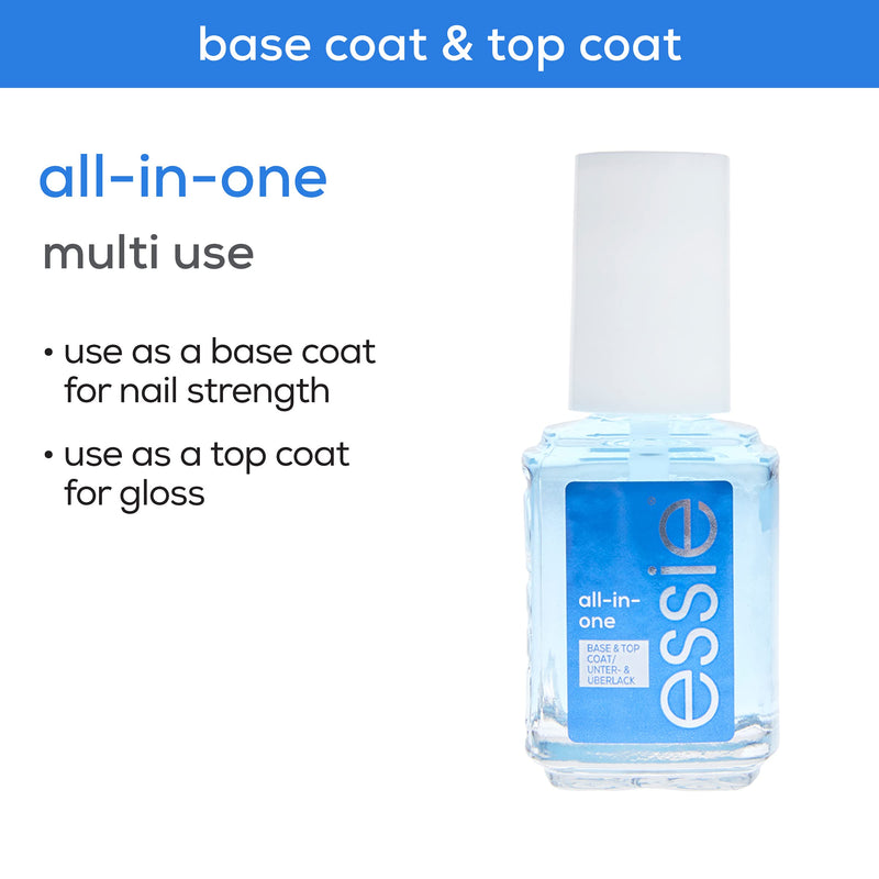 [Australia] - essie All-In-One Base Coat + Top Coat + Strengthener Nail Polish, 0.46 Ounces (Packaging May Vary) ALL IN ONE BASE COAT & TOP COAT 