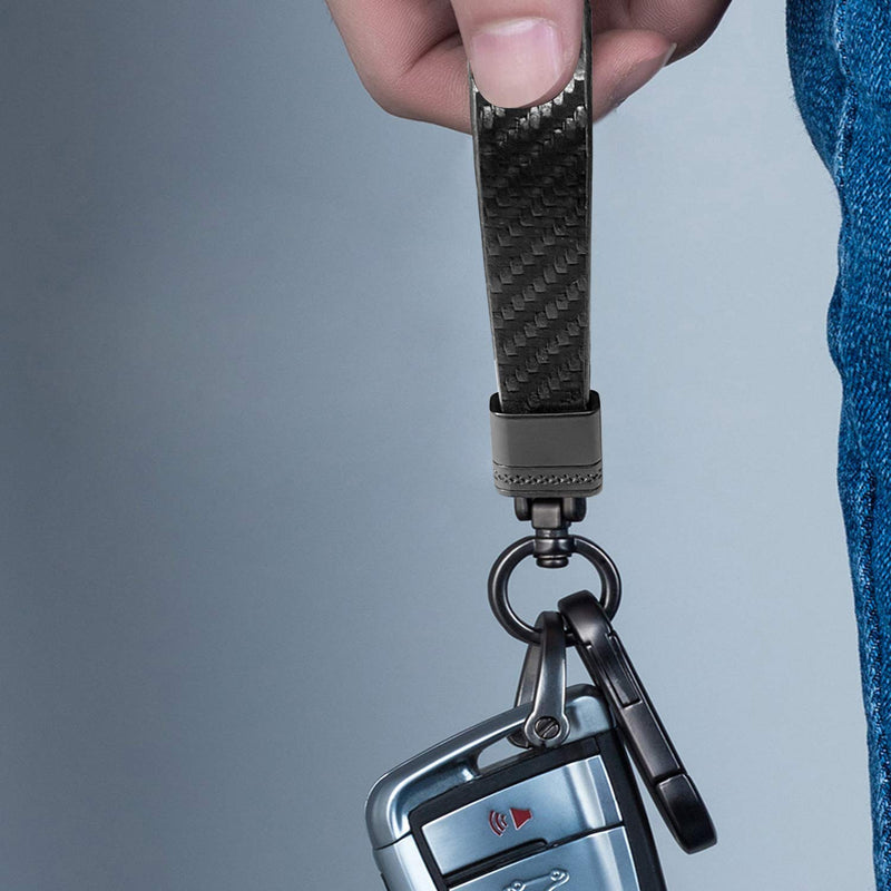 [Australia] - Idakekiy Leather Keychain with Zinc Alloy Elegant Key Chain Holder to Organize Keys for Men and Women Black Regular 
