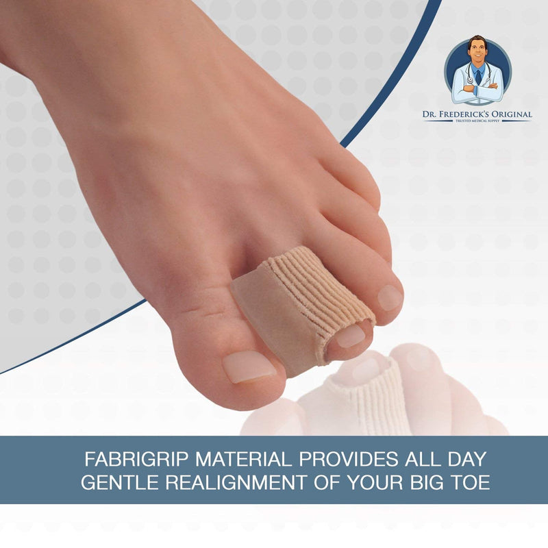 [Australia] - Dr. Frederick's Original 2 Piece Fabric Toe Separators - Bunion Relief Toe Spacer Set - 1 Pair Fabrigrip Toe Protectors - For Men & Women 