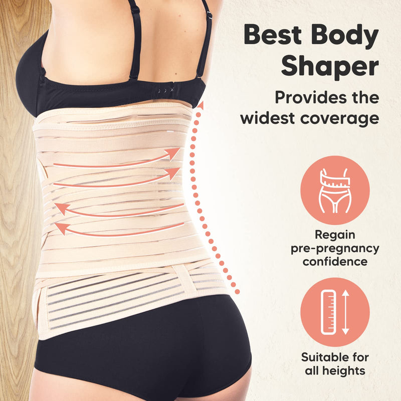 [Australia] - 3 in 1 Postpartum Belly Support Recovery Wrap – Postpartum Belly Band – After Birth Brace – Slimming Girdles – Body Shaper - Waist Shapewear – Post Surgery & Back Support - Pregnancy Belly Support Band (Classic Ivory, X-Large) Classic Ivory 
