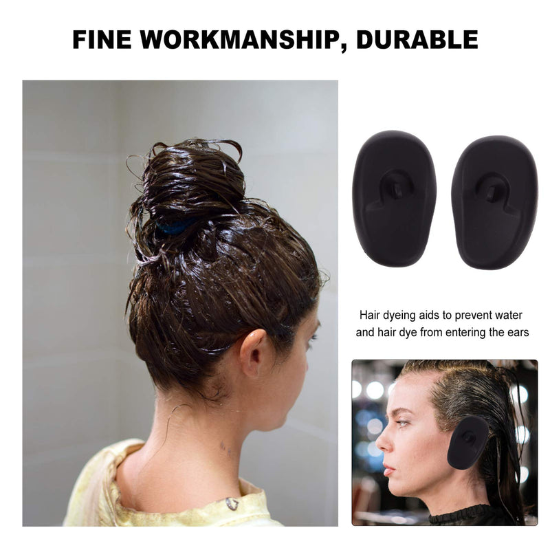 [Australia] - Lurrose 6pc Silicone Ear Cover Protector Shield Hairdressing Dye Coloring Bathing Spa Shower Caps Waterproof Ear Protection Random Color 