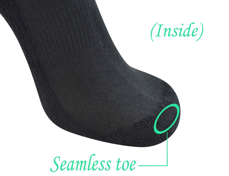 [Australia] - Yomandamor Mens Cotton Diabetic Low Cut Socks with Seamless Toe,5 Pairs 9-11 5 Pairs Black 