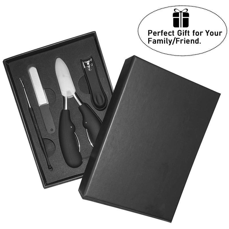 [Australia] - Hexint 4pcs Toenail Clippers for Thick or Ingrown Toenails Stainless Steel Podiatrist Tool Strong Big Hard Nails Scissors Clipper Lifter File Kit 