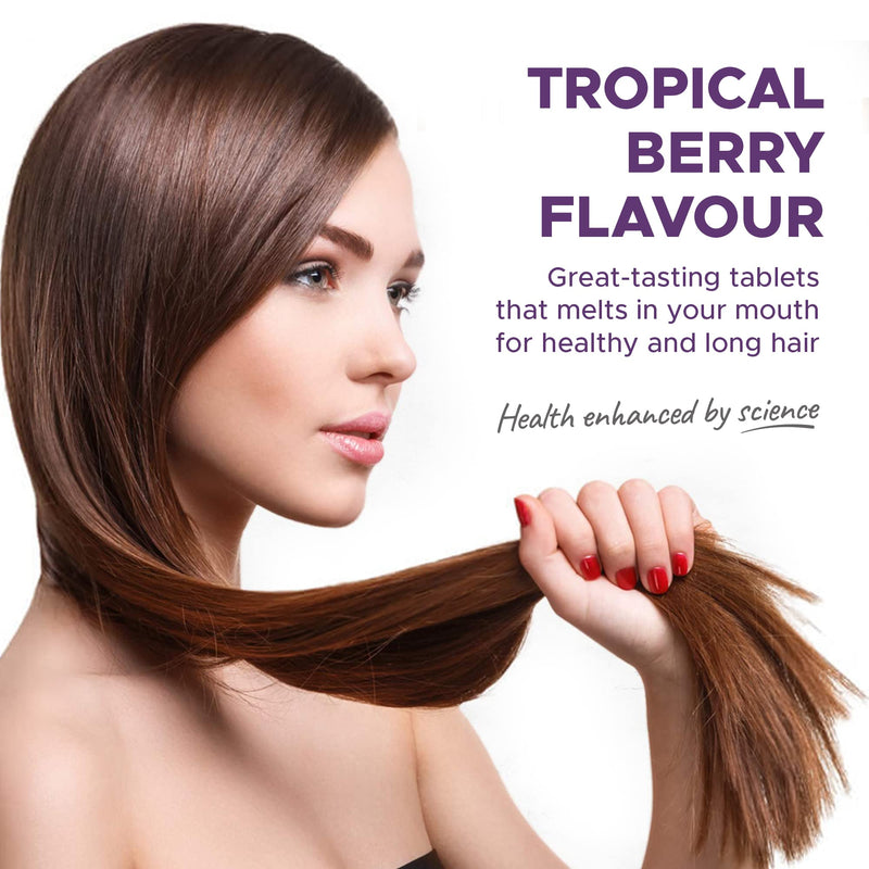 [Australia] - Biotin & Coconut Melts for Hair Growth, Hair, Skin & Nails Vitamin Supplement, Tropical Berry Flavour, Vegan, Promotes Healthier Thicker Hair, Daily Vitamins, 3 Month Supply 