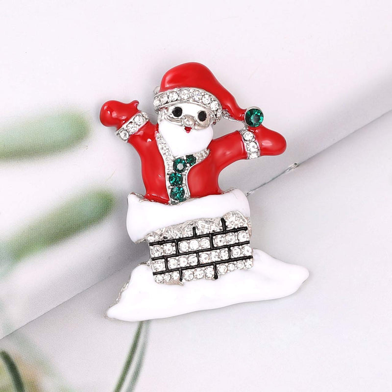 [Australia] - Christmas Brooch Pins - Festival Xmas Brooches with Crystal for Women and Girls Cute Statement Christmas Party Pin Jewelry (Red Bow, Christmas Tree, Santa Claus, Snowman) 