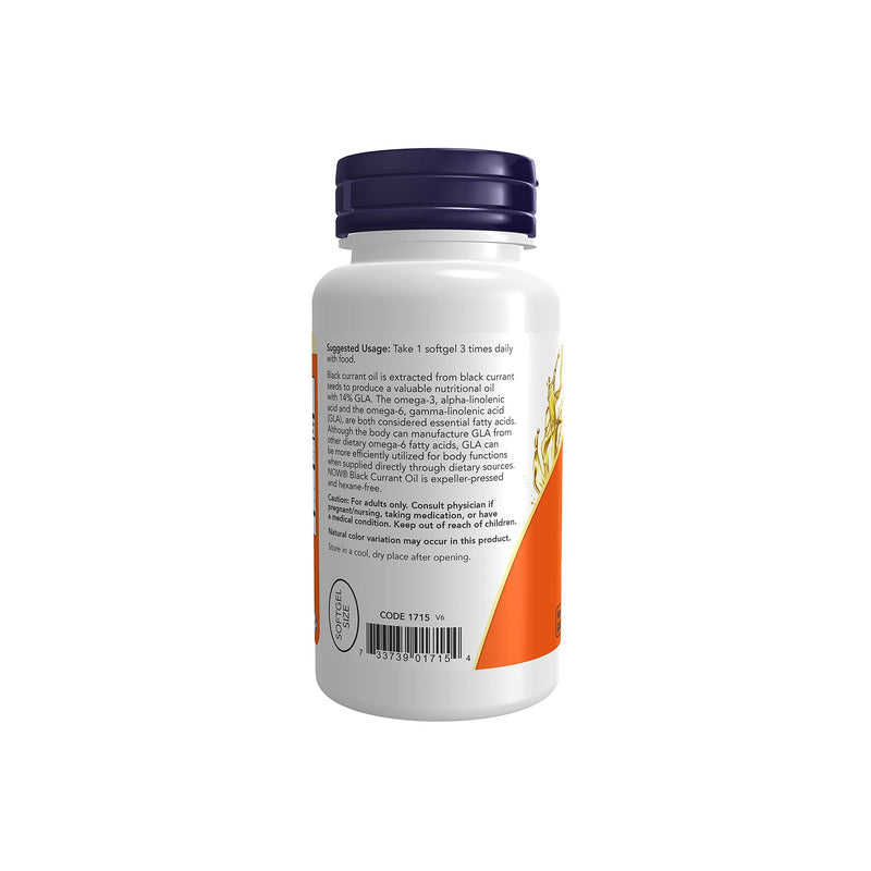 [Australia] - NOW Supplements, Black Currant Oil 500 mg with 70mg of GLA (Gamma-Linolenic Acid), 100 Softgels 