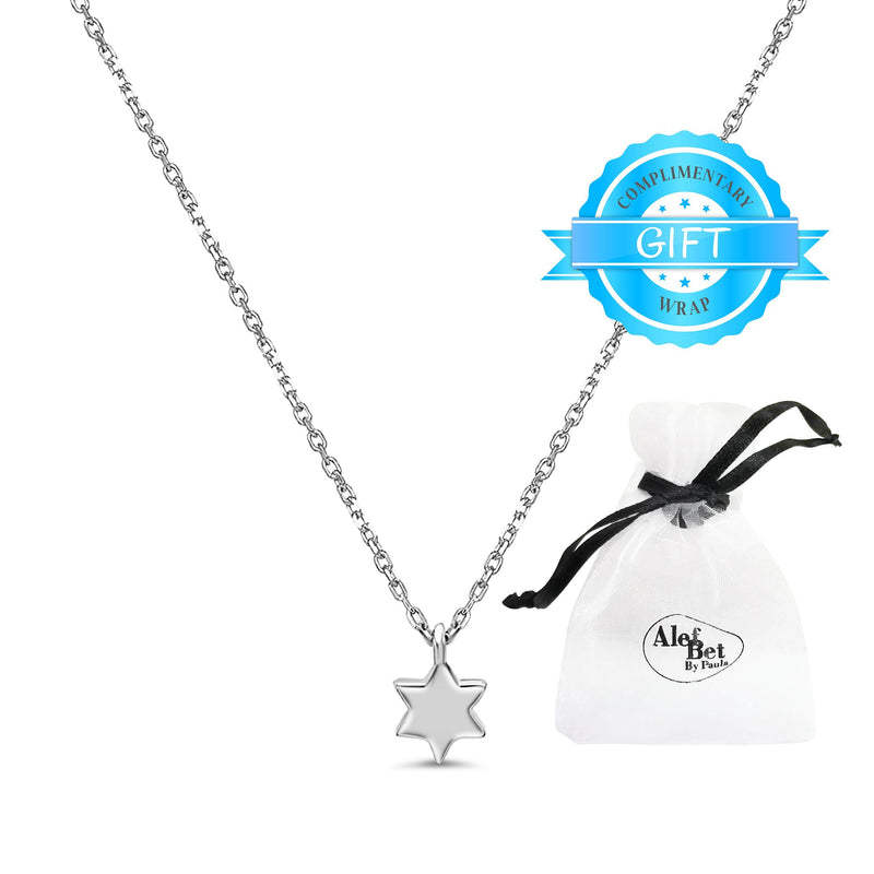 [Australia] - Jewish Star of David Classic Tiny Pendant Necklace in 925 Sterling Silver for Women and Girls for Daily Wear Religious Jewelry Simple and Dainty for Birthday, Bat Mitzvah, Hanukkah Present 