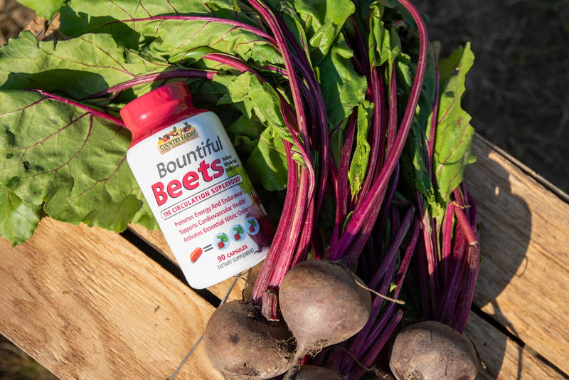 [Australia] - Country Farms Bountiful Beets Root Capsules, Wholefood Beet Extract Superfood, Natural Nitric Oxide Booster, Circulation and Immune Support, 90 Count, 90 Servings 