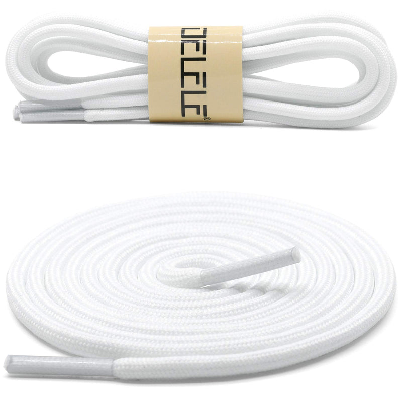 [Australia] - DELELE 2 Pair Thick Round Climbing Shoelaces Hiking Shoe Laces Boot Laces 21.65"Inch (55CM) De109-01 White 