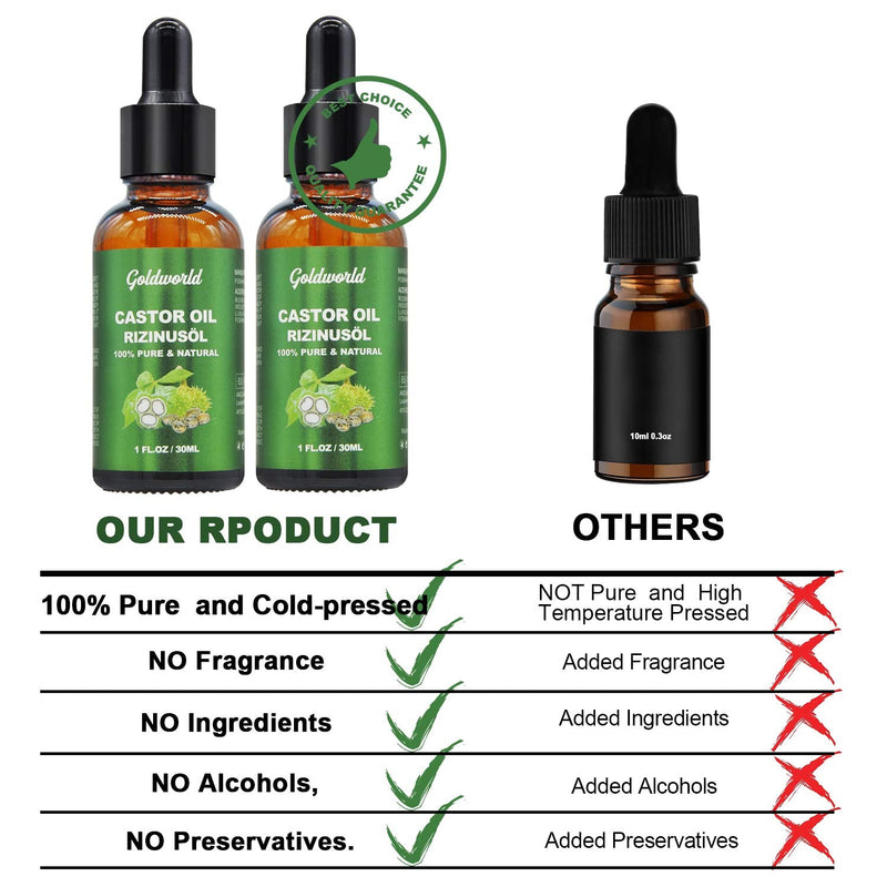 [Australia] - Castor Oil,2 Packs w/Free Lash&Brow Brushes&E-Book,100% Pure Hair Tonic Oil for Eyebrow Lash Eyelash Beard Growth Serum Dry Hair Skin Care Essential Oils,Birthday Gifts for Women Men Mum Wife Her 30 ml (Pack of 2) 