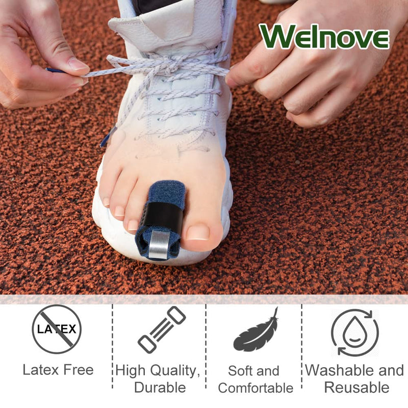 [Australia] - Welnove 1 Pair Toe Splint,Toe Straightener for Hammer Toe,Bent Toe,Claw Toe,Crooked Toe,Toe Wrap to Align and Support Toe -- Blue Blue-Toe 