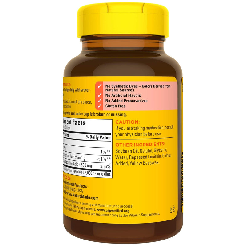 [Australia] - Nature Made Vitamin C 500 mg Softgels, 60 Count to Help Support the Immune System 60 Count (Pack of 1) 