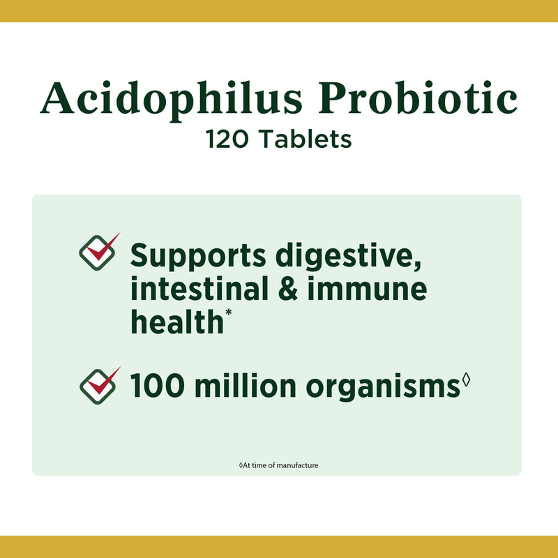 [Australia] - Nature's Bounty Nature's Bounty Probiotic Acidophilus, 360 Tablets (3 X 120 Count Bottles),, 360 Count () 