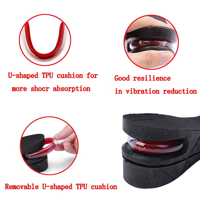 [Australia] - Breathable 4 Layers 3.54 inch Height Increasing Insole Shoe Lift Elevator Shoe Insole with Air Cushion for Variable Height 