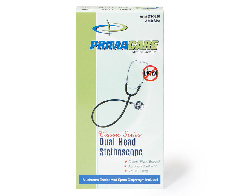 [Australia] - Primacare DS-9290-BL Adult Size 22 Inch Stethoscope for Diagnostics and Screening Instruments, Lightweight and Aluminum Double Head Flexible Stethoscope, Blue 
