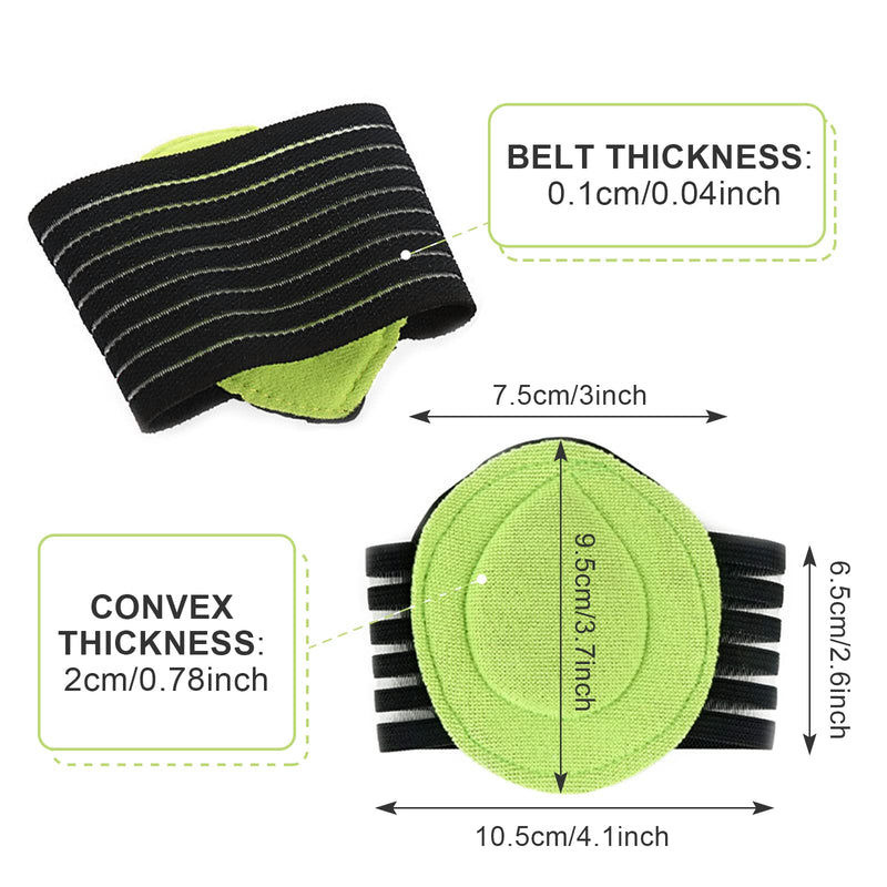 [Australia] - TSHAOUN 4 Pair Arch Support，Compression Cushioned Plantar Fasciitis Support，Relief Plantar Fasciitis Sleeves, Fallen Arches, Heel Spurs,for Men and Women (Black Green) Black Green 