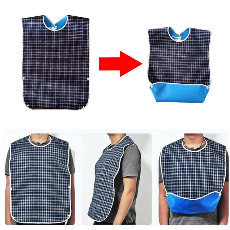 [Australia] - JZK Long Large Waterproof Feeding bib for Elderly, Adult and Teenager, Washable Adult Dribble bib for Disabled People and Stroke Patient 