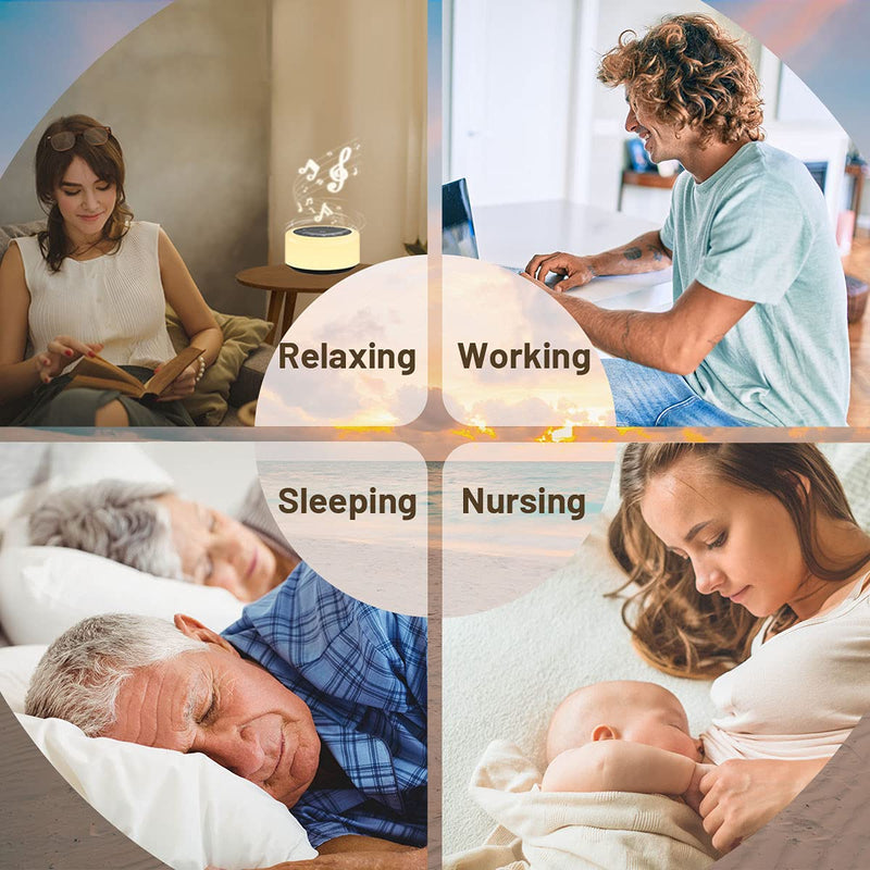 [Australia] - ColourNoise Sound Machines White Noise Machine 12 Colors Night Lights with 30 Soothing Sounds Sleep Machine with 5 Timers Portable for Home Travel and Office… (R-Black) R-Black 