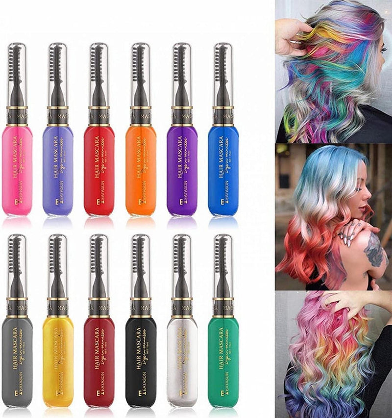 [Australia] - Hair Chalk for Girls- New Hair Chalk Comb Mascara Temporary Washable Hair Color Dye for Girls Women-Non-toxic Instant Hair Dye Colors for Christmas, Halloween, Birthdays, Parties (01#) 01# 