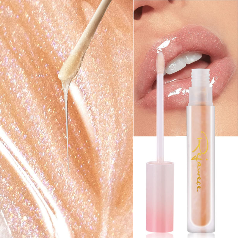 [Australia] - Lip Plumper Lip Gloss With H.A, Natural Lip Plumper with Glittering and Lip Care Serum, Lip Enhancer for Fuller, Lip Mask, Beautiful Fuller, Hydrating & Reduce Fine Lines 