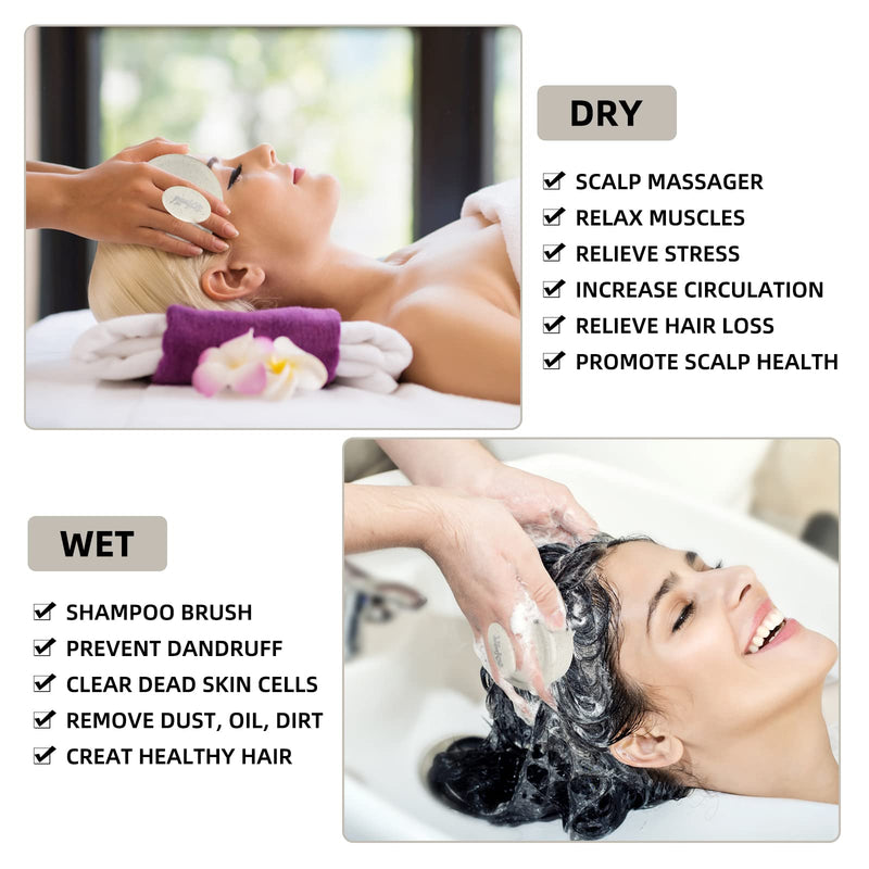 [Australia] - Scalp Massager, Wheat Straw Shampoo Brush Silicone Hair Care Scalp Scrubber Exfoliator Brush for Men Women Kids Pets Wet Dry Curly Straight Thick Thin Long Short Hair, Beige 