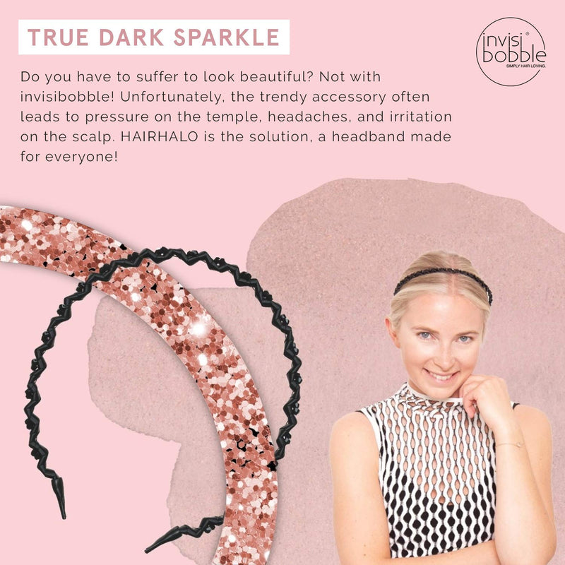 [Australia] - Invisibobble Hairhalo True Dark Sparkle 44g Black 