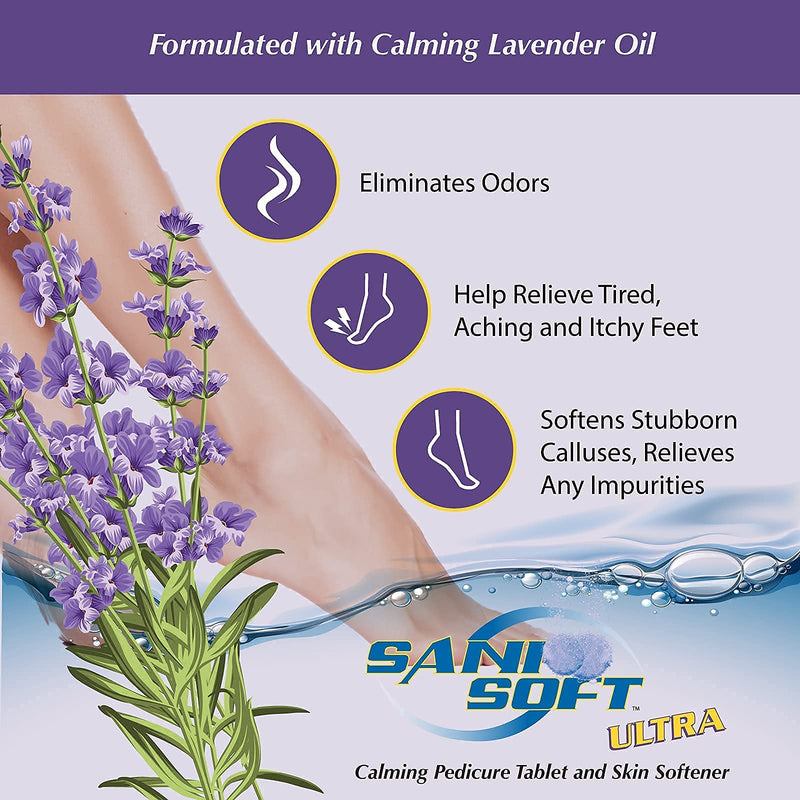 [Australia] - Sanicare - Pedicure Tablets for Foot Soaks, Whiten Nails, Softens Skin with Aloe Vera, All Natural, Vegan, 150 count (Lavender) Lavendar 