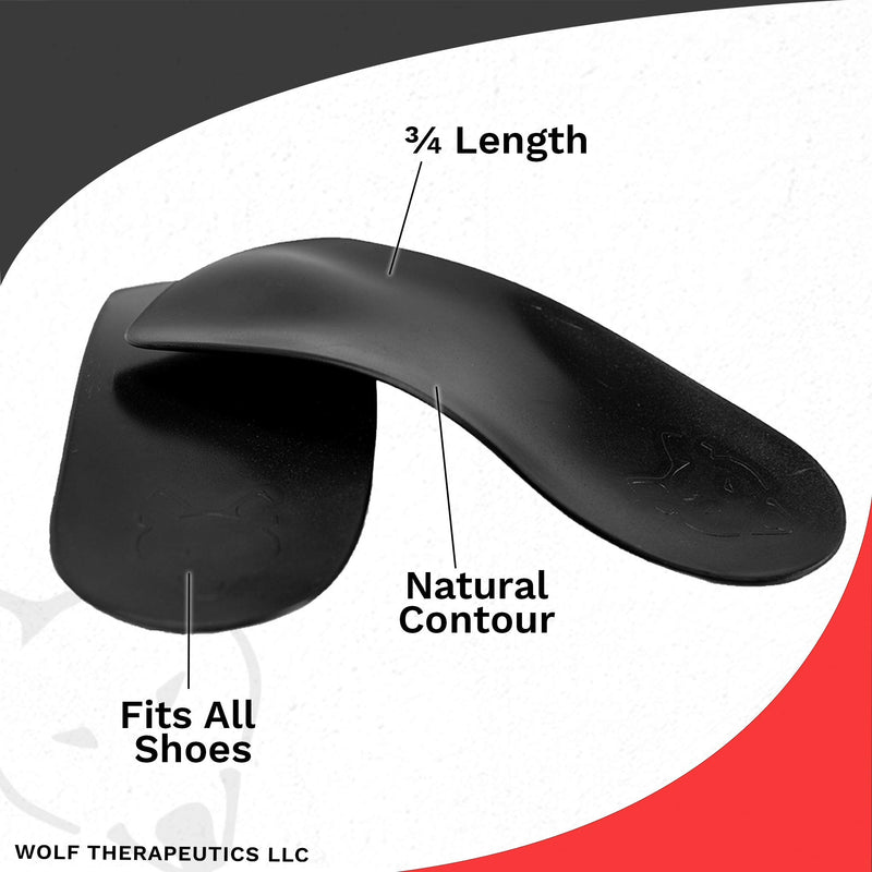 [Australia] - Dr. Wolf Arch Support Orthotic Inserts for Plantar Fasciitis -Unbreakable - 3/4 Length Shoe Insert - for Flat Feet, Foot, Arch and Heel Pain - Men's 11 Wide, Women's 12 Wide Wide - Men's 11 Women's 12 