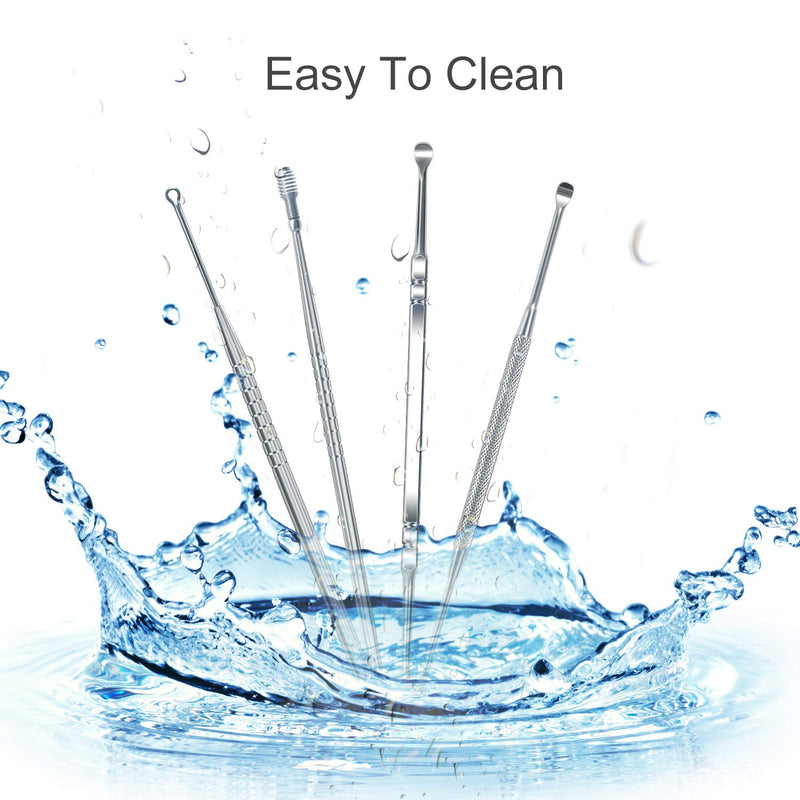 [Australia] - FIXBODY Earwax Removal Kit, 4 PCS Ear Pick Ear Cleansing Tool Set,Stainless Steel Ear Curette Ear Wax Remover Tool with Storage Box 