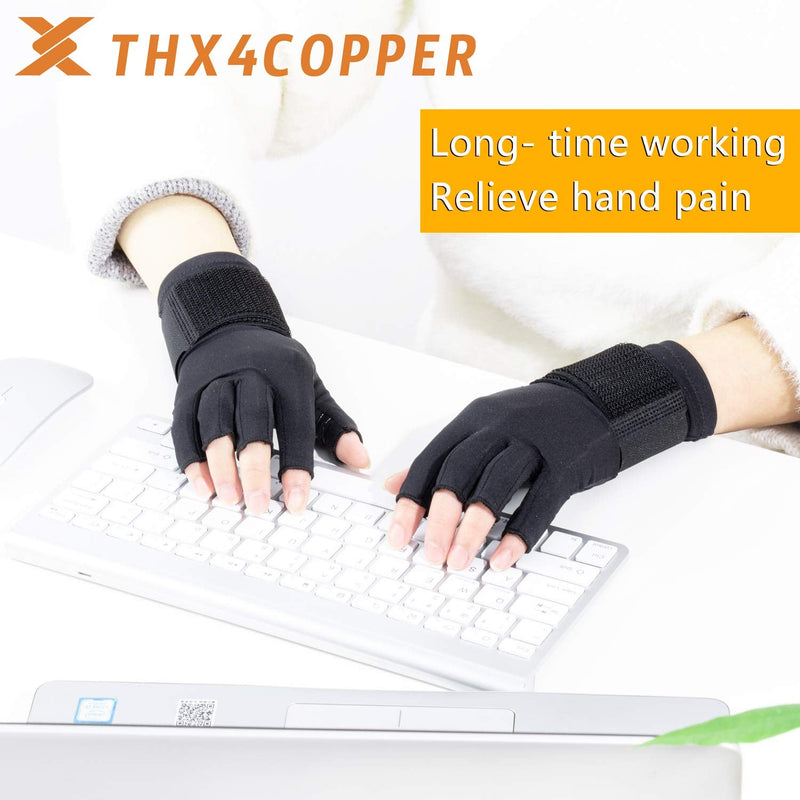 [Australia] - Thx4COPPER Compression Arthritis Gloves with Strap,Carpal Tunnel,Typing,Support … Small-Medium 
