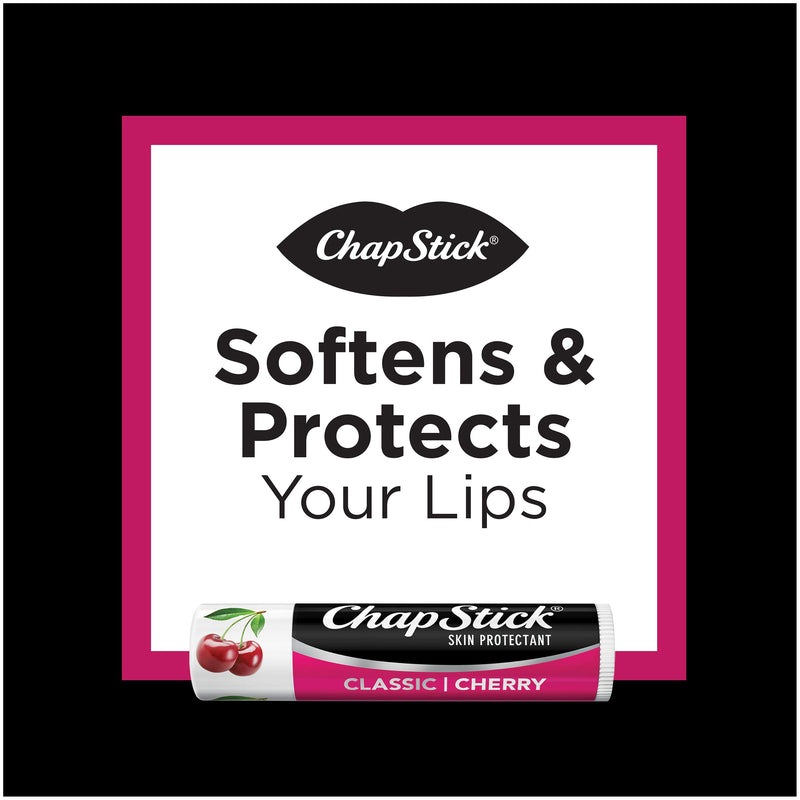 [Australia] - ChapStick Classic Cherry Lip Balm Tubes for Lip Care - 0.15 Oz (Pack of 12) 0.15 Ounce (Pack of 12) 