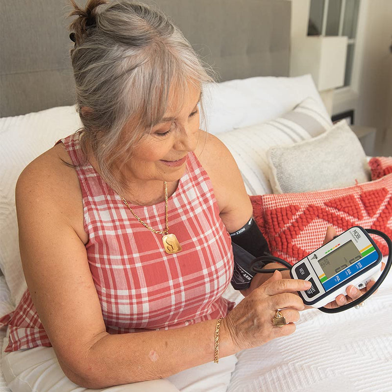 [Australia] - MOBI Health Automatic Arm Blood Pressure Automatic Blood Pressure Cuffs, Adjustable Cuff W Large or Small, LCD Display Monitors Pulse Rate Irregular Heart Rate Monitor Medical Machine & Carry Case 