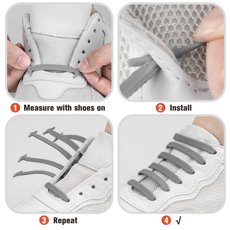 [Australia] - INMAKER No Tie Laces for Kids and Adults, Elastic Laces for Trainers, Silicone Tieless Flat Shoelaces for Running Shoes Small Size for Kids Black 