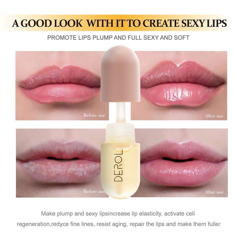 [Australia] - DEROL Lip Plumper, Lip Plumping Lip Gloss, Derol Lip Enhancer, Lip Care serum, Hydrating & Moisturizing Clear Lip Gloss, Tingling Lip Plumper Fuller And Maximizer 