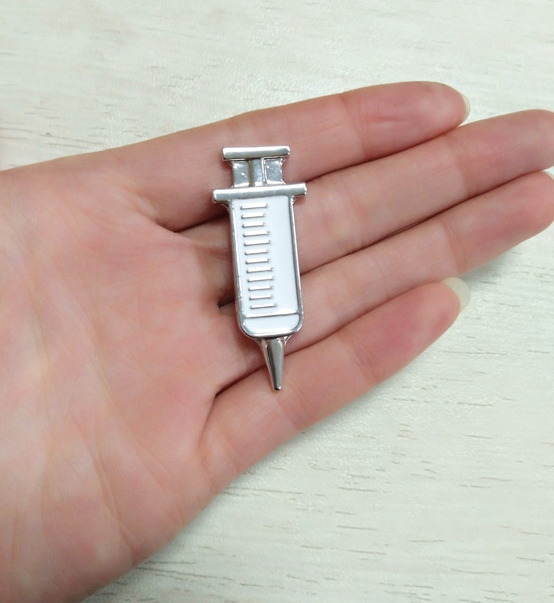 [Australia] - MANZHEN Enamel Doctor Nurse Stethoscope Syringe Lapel Pins Gold 