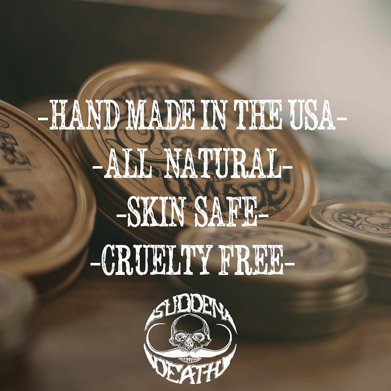 [Australia] - Mustache Wax Strong Hold Grooming For Men - 1oz Sudden Death Moustache & Beard Wax Tin - Perfect For Handlebar Mustaches By Death Grip 