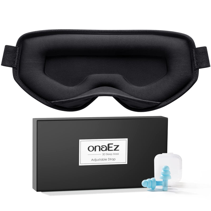 [Australia] - Sleep Mask, onaEz Women Men 2023 Upgraded Lightweight Eye Mask, 100% Light Blocking Sleeping Mask with Earplugs, Skin-Friendly ＆ Breathable Eye Cover, Night Blindfold for Travel, Nap, Sleep 