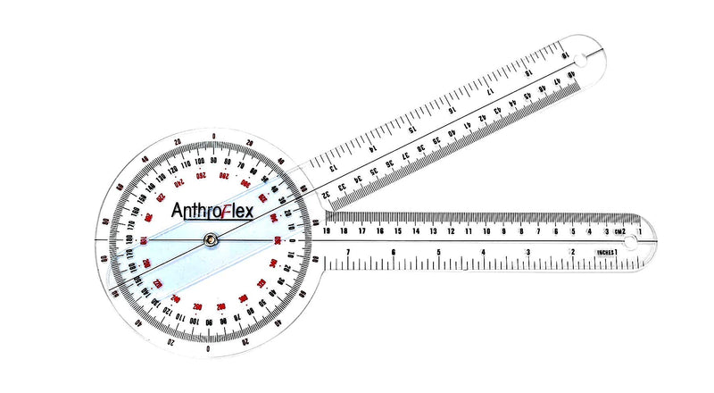 [Australia] - AnthroFlex Goniometer Set of 4: 12", 8", Finger, Spinal - to Measure Range of Motion of Joints for Physical Therapy and Occupational Therapy - cm and Inches, Made of Durable Plastic 