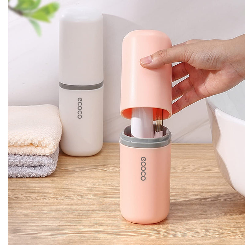 [Australia] - Meiyijia Travel Toothbrush Holder, Toothpaste Holder, Portable, Dustproof, Antibacterial, Toothbrush Case for Travel, Family, Camping, School Pink/1 